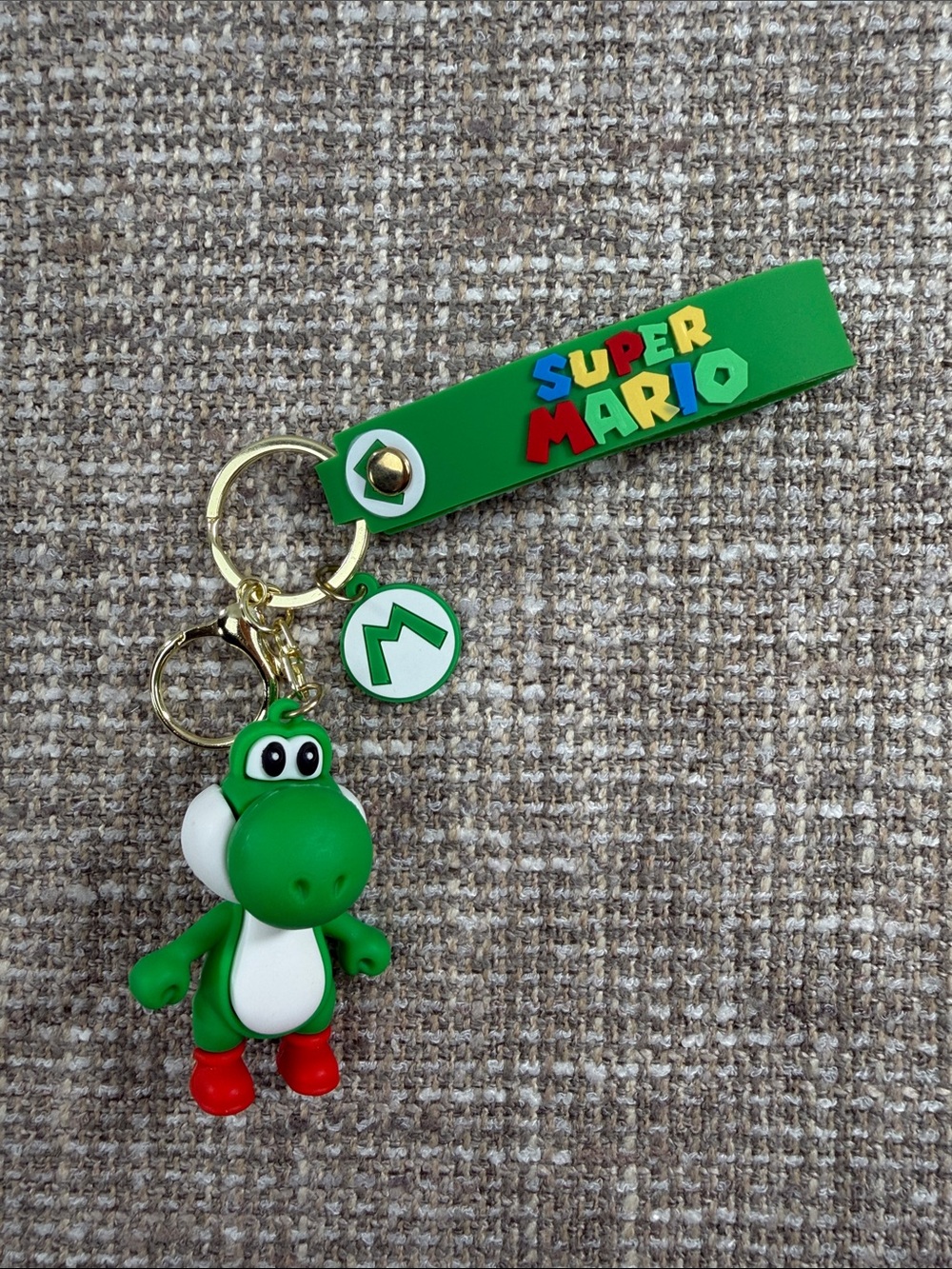 Nintendo Super Mario Green Yoshi Strap Keychain with Red Shoes